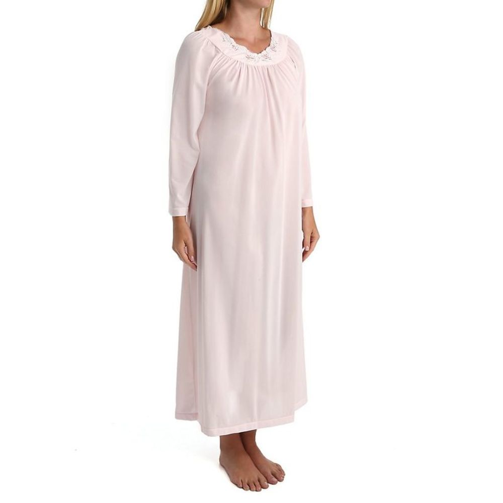 Shadowline Petals 53 Inch Long Sleeve Gown -  Pink  33280